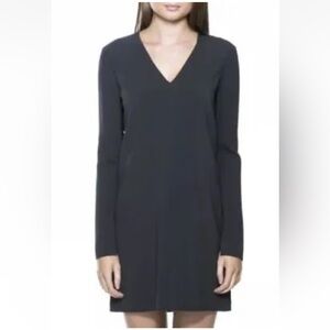 Helmut Lang Womens Long Sleeves Split Wrists V-neck Tunic Dress Size M Black